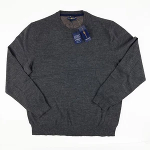 Macys Charter Club Merino Wool Gray Crew Neck Sweater Mens Large NWT - Picture 1 of 4