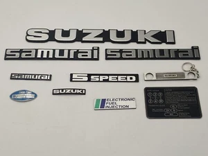 Fits Suzuki Samurai Side and Dash Emblem Badge Logo Set (10 Piece) 3m Tape - Bild 1 von 5