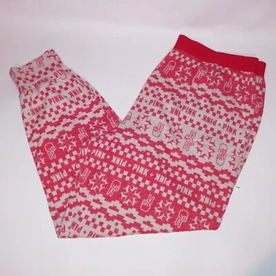 Victoria Secret розовый пижамы брюки XXL 2 X красный логотип полосатые карманы Sleepwear новый - Изображение 1 из 4