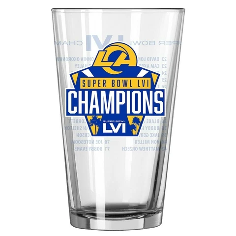 Los Angeles Rams Super Bowl LVI Champions 16oz. Roster Pint Glass Cover