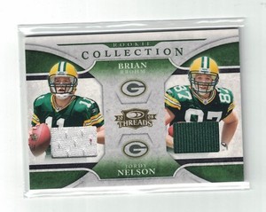 2008 Donruss Threads Brian Brohm Jordy Nelson Dual Rookie Patch #'d /500 Packers