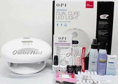 Kit de juego de manicura francesa OPI Gel: lámpara GL902 + base + parte superior + nieve alpina + baño de burbujas +... Foto 1 de 4