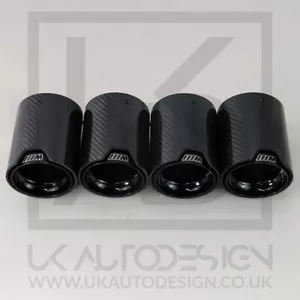 Stock Reino Unido 4 x BMW M5 F90 M rendimiento brillo negro punta de escape fibra de carbono - Imagen 1 de 4