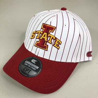 Iowa State Cyclones Hat White Snap Back Red Pinstripe Adjustable Ball Cap NWT - Image 1 of 4