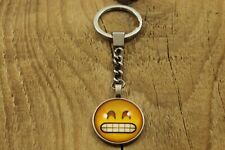 Grimace Emoji Keyring Teeth Face Keychain Fun Small Gift Metal Stocking Filler