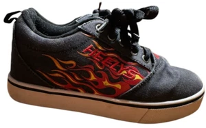 HEELYS YOUTH BLACK WITH FLAMES WHEELED SKATE SHOES SIZE 3Y - Picture 1 of 11
