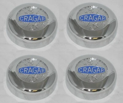 4 CAP DEAL CRAGAR S/S CHROME BLUE WHEEL RIM CENTER CAPS 09090 / 06060 SET NEW - Image 1 of 4