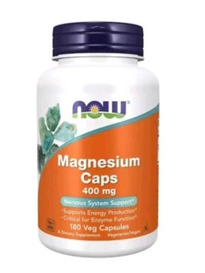 NOW FOODS Magnesium 400 mg 180 Veg Capsules  2029 - Picture 1 of 3