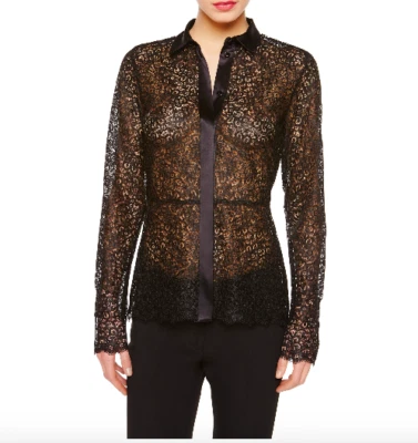 Top lencería para mujer LA PERLA Edenic Macramé negro seda encaje nuevo con etiquetas $2228 Foto 1 de 4