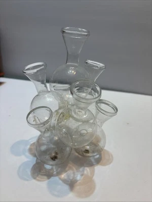 Vintage PLASTIC 7 Cluster Bud Vase Propagation Station Flower Arrangement USED - Image 1 of 3