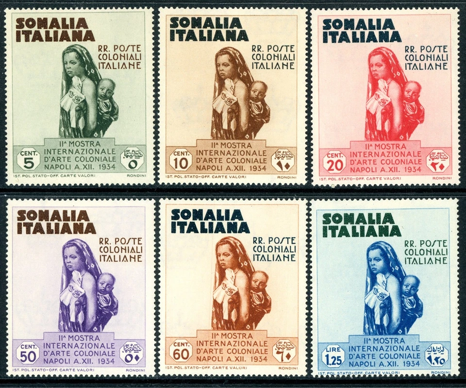 Italia 1934 Somalia Colonial Art Expo Set Scott #164-169 Como Nuevo T536 Foto 1 de 4