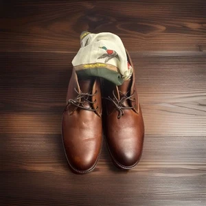 Johnston & Murphy Mens Copeland Chukka Boots Leather Red Brown 25-2022 SIZE 10.5 - Picture 1 of 15