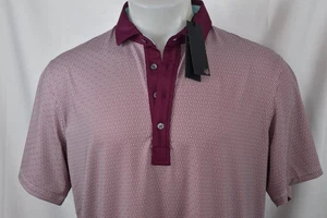 NUEVO CON ETIQUETAS GREYSON Grande Para hombres Ojo de Chamán Polo Poli Spandex Camisa de Golf Estampado Granate - Imagen 1 de 9