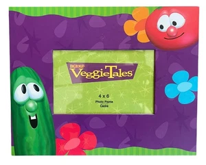 Big Ideas VEGGIE TALES Picture Photo Frame 4" x 6 Bob Larry Purple Flower - Picture 1 of 2