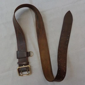 Vtg Soviet Army Leather Belt Russian Officers Buckle Military Uniform Gear USSR - Picture 1 of 15