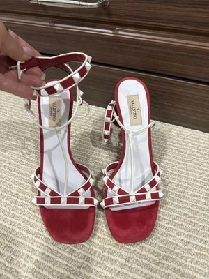 Valentino Suede Rockstud Ankle T-Strap 35 1/2 Used - Image 1 of 3