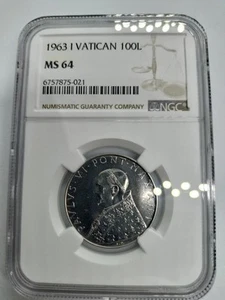 NGC MS64 1963 Vatican City 100 lira / 69 - Picture 1 of 4