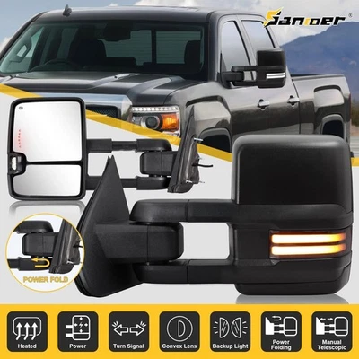 Switchback Power Fold Tow Mirrors For 2015-2019 Silverado Sierra 2500HD 3500HD - Image 1 of 4