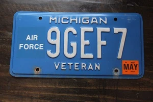 MICHIGAN VETERAN LICENSE PLATE-AIR FORCE - Picture 1 of 1