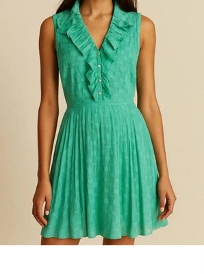 Vestido turquesa sin mangas Antonio Melani para mujer, mezcla de seda, pliegues suaves talla: 4 Foto 1 de 4