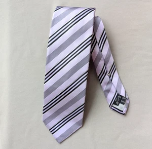 Ermenegildo Zegna Men's Woven 100% Silk  necktie Tie Striped Made in Italy - Picture 1 of 7