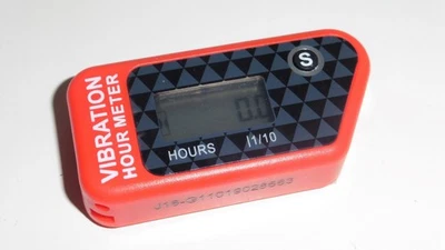 Betriebsstundenzähler kabellos Vibration hour meter Enduro passt an Honda Cr rot - Bild 1 von 4