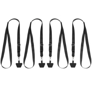 4Pcs Smart Phone Lanyard with 4 Patches, Black (73-50cm) - Zdjęcie 1 z 6