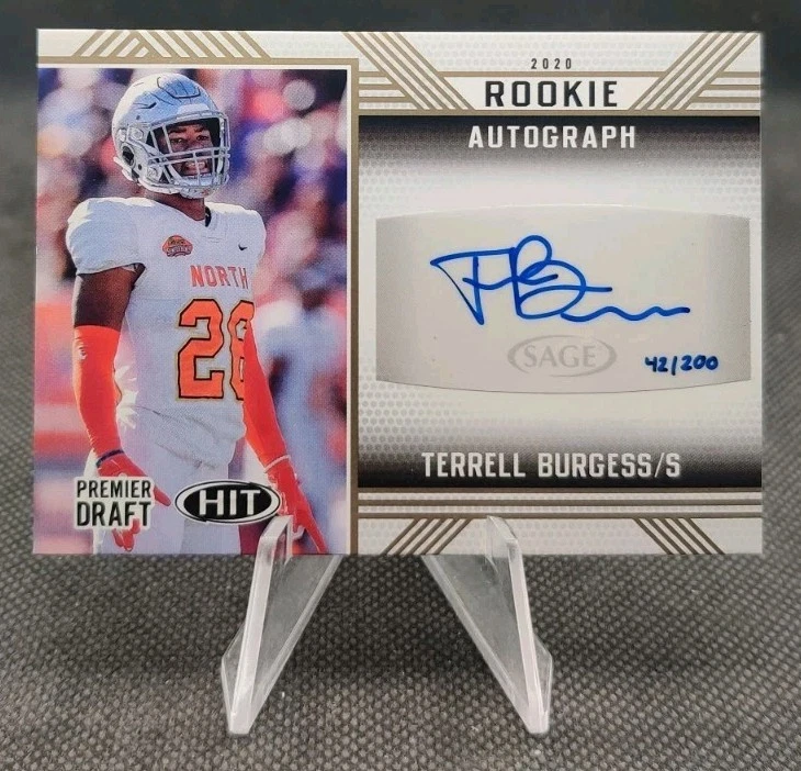 2020 Sage Hit #A32 Terrell Burgess Auto Rookie RC Utah Football Card - Image 1 of 2
