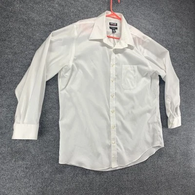 Kirkland Signature Button Up Shirt Mens 18 White Traditional Fit Non Iron Pocket - Image 1 of 4