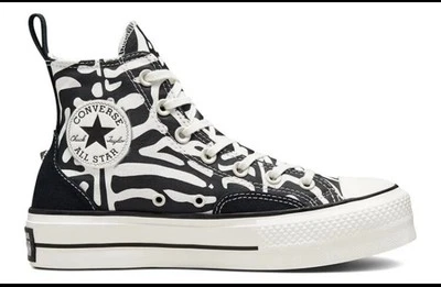 Zapatillas de plataforma Converse CTAS Lift Hi Top para mujer talla 8 A03713C estampado de cebra Foto 1 de 4