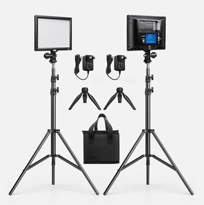 Pixel LED Video Light Panel Lighting Kit 2Pack P20 3200K-5600k Dimmable Bi-Color - Picture 1 of 14