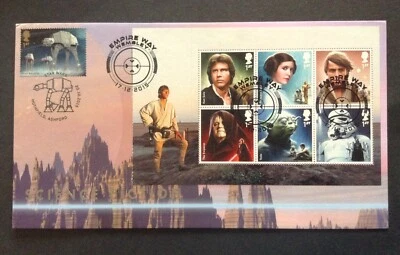 Buckingham 2015 Star Wars Set + MS Stamp on First Day Cover Ashford + Empire Way - Image 1 of 2