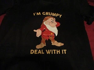 "I'm Grumpy Deal With It" Black T Shirt Scoop Neck Women's Size *L/XL* NEW! - Picture 1 of 2