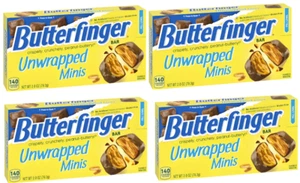 920983 4 X 79.3G BOX BUTTERFINGER PEANUT BUTTER UNWRAPPED MINIS CRUNCHY BUTTERY - Picture 1 of 1