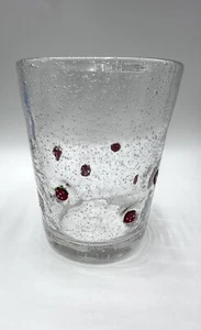 Große Vase Glas Eingeschmolzene Erdbeeren Erdbeerdekor Luftblasen Glaskunst - Bild 1 von 11