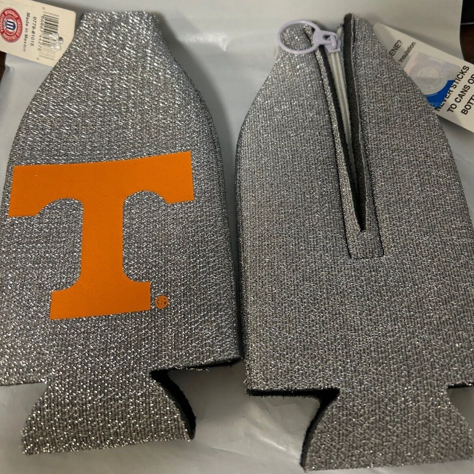 Tennessee Volunteers Glitter Zip Up Bottle Koozie (set of two ) - Image 1 of 1