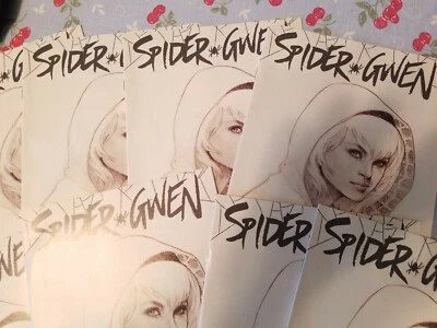 Spider Gwen #1 sketch PHANToM Variant 10 copies HIGH GRADE asm spiderman cgc it - Image 1 of 4
