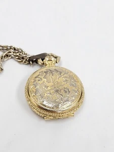 Women's Pendant-Watch Armand Gualle Rare & Unique W Chain Gold Tone Wind Up - Picture 1 of 6