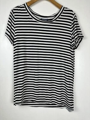 Modcloth Women T Shirt Dress Sz S Dark Blue White Striped Short Sleeve Classic  - Image 1 of 4