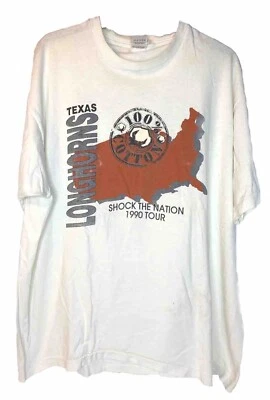 Vintage Texas Longhorns, Shock The Nation, 1990 Tour, T-shirt Unisex  Size Xxl - Image 1 of 4