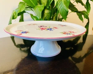 VISTA ALEGRE Floral Footed Pedestal Cake Plate - Picture 1 of 8