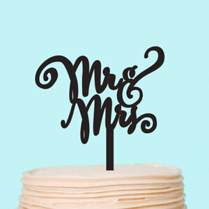 Mr & Mrs Wedding Cake Topper Personalised Colors Cake Decorations