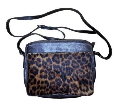 Patricia Nash Crossbody Purse Calf Hair Nazaire Brown Leopard Print Leather - Image 1 of 4