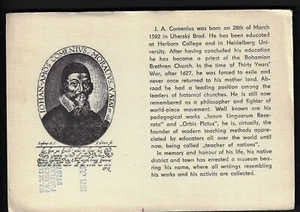 QSL CARD"OK2BDE,Robert Hnátek,J. A. Comenius,Teacher of Nations"CZ,(Q8256) - Picture 1 of 2