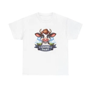 Legend Dairy Cow Tee, Funny Animal Shirt, Farm Life Top, Gift for Farmers, Dairy - Picture 1 of 12