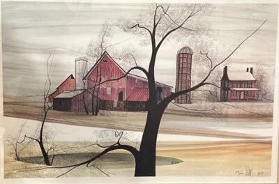 РЕДКАЯ подписанная литография P Buckley Moss ограниченное издание пейзаж HEARTLAND с сертификатом подлинности - Изображение 1 из 4