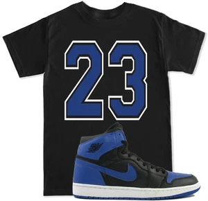 23 Royal Blue T Shirt to match with Air Js RETRO 1 Black Royal Blue OG Shoes - Picture 1 of 11