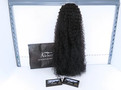 NUEVO - ALEBERY 27 PULGADAS CORDÓN COLA DE CABALLO CABELLO MIXTO RIZADO PROFUNDO NEGRO Foto 1 de 4