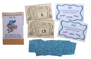 Teacher Made Literacy Center Resource Game Distinguishing Between K & CK - Picture 1 of 2