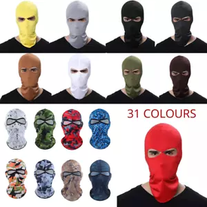 Mascarilla facial completa pasamontañas 2 agujeros 31 colores deportes moto ciclismo táctico - Imagen 1 de 36